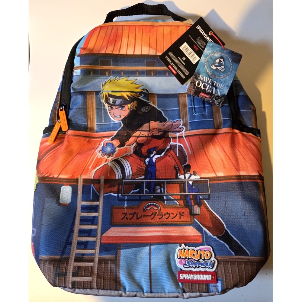 Sprayground Naruto Shippuden Orange Blue Graphic Backpack
